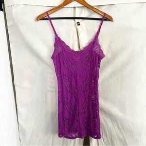 Free People Fuschia Lace Nightie Slip Dress Lingerie Sleepwear Medium